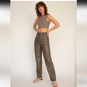 Wilfred Aritzia Funk Pant Faux Leather High Rise Size 6